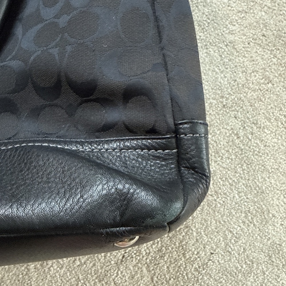 Coach Park Signature Large Carryall Satchel Black Jacquard Canvas F23292 - Picture 15 of 15